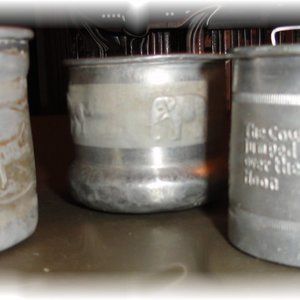 Set of Four Old Tin Cups